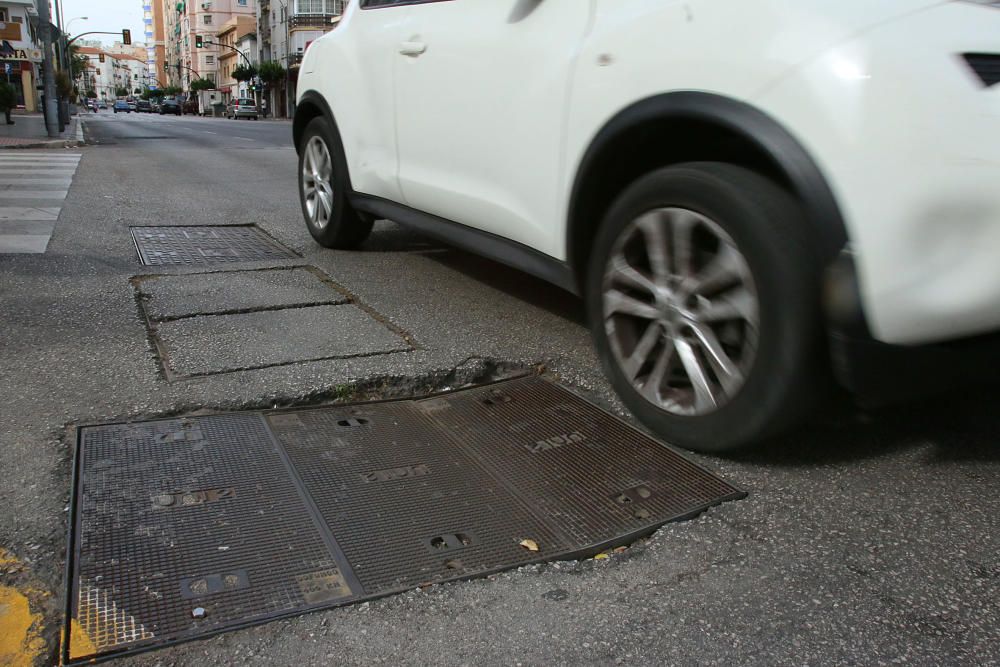 Estado del asfalto en las calles de Málaga