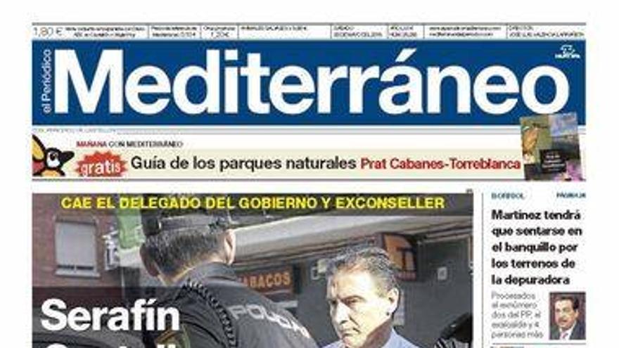 La detención de Serafín Castellano, en la portada de Mediterráneo