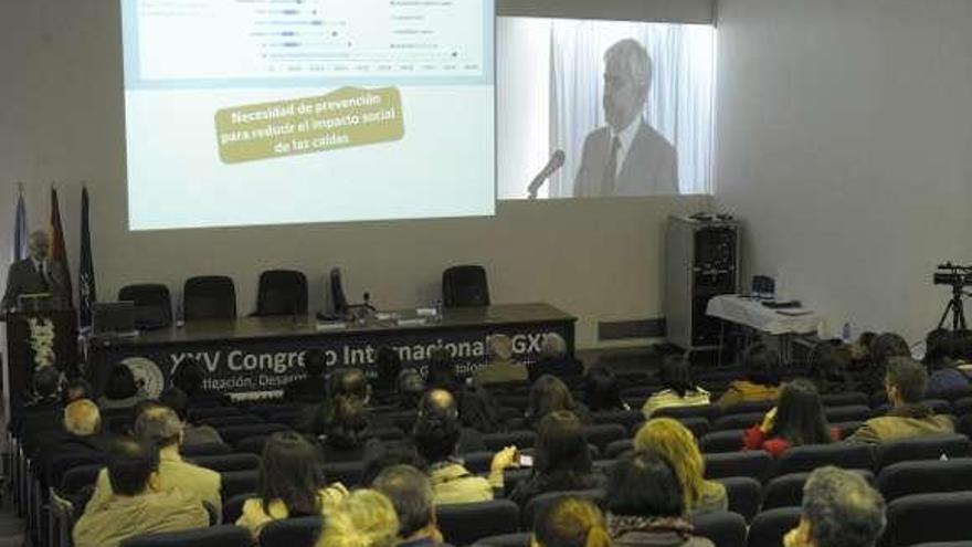 Javier Cudeiro durante su intervención, ayer, en A Coruña. / víctor echave