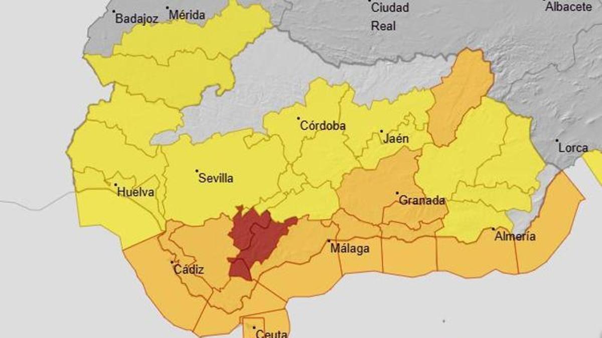 Alertas de la Aemet activas para este miércoles en Andalucía