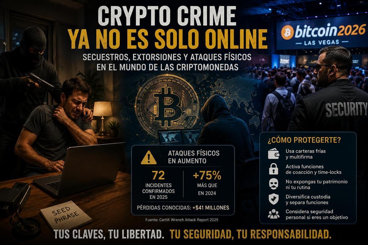 La criminalidad sobre los actores del ecosistema cripto va en aumento.