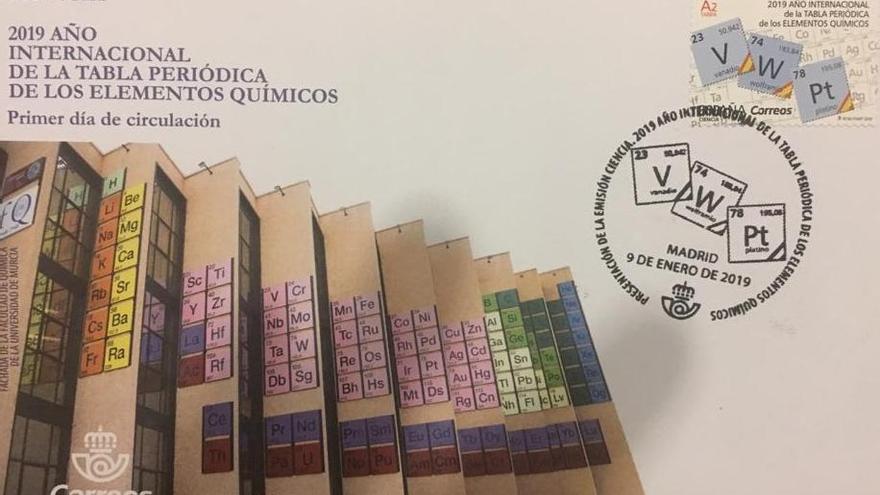 La Facultad de Química de la UMU protagoniza el sobre por el Año de la Tabla Periódica