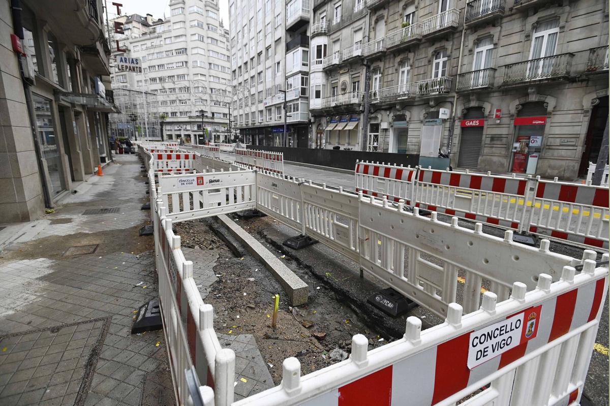 La rúa Lepanto, en fase de transformación.