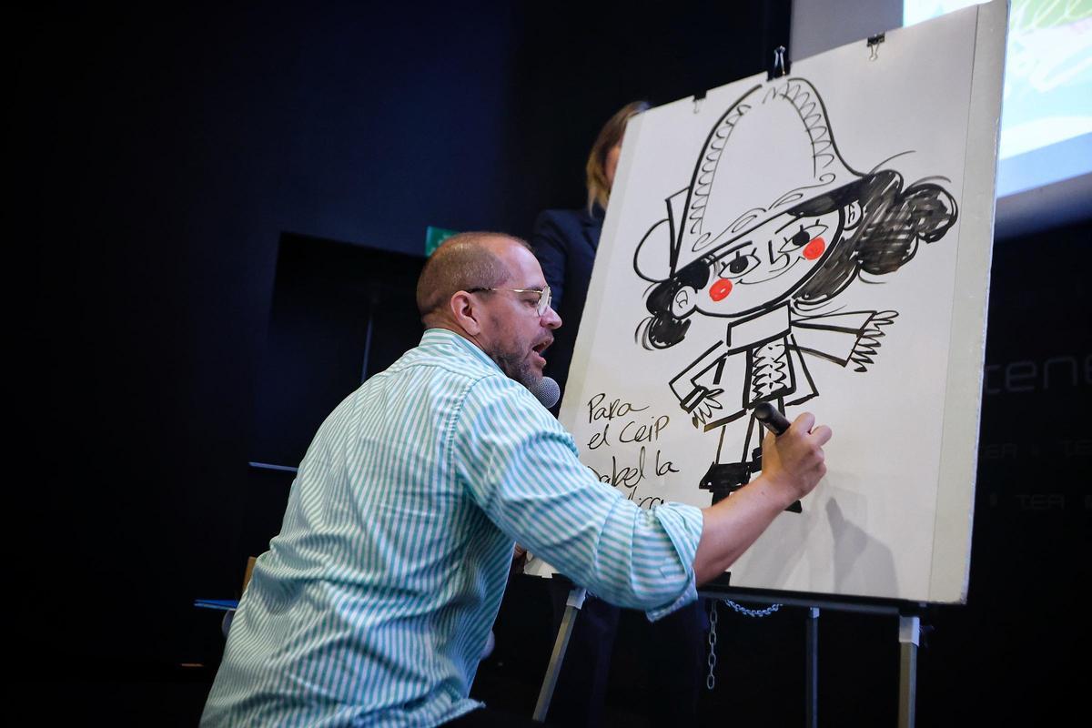 Víctor Jaubert dibuja a la protagonista del cuento.