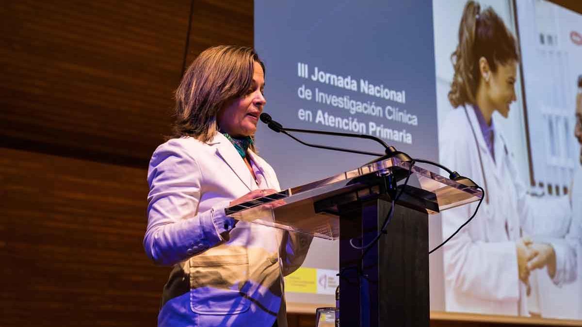 Fina Lladós, presidenta de Farmaindustria, en una jornada organizada por la compañía en Barcelona a finales de noviembre.