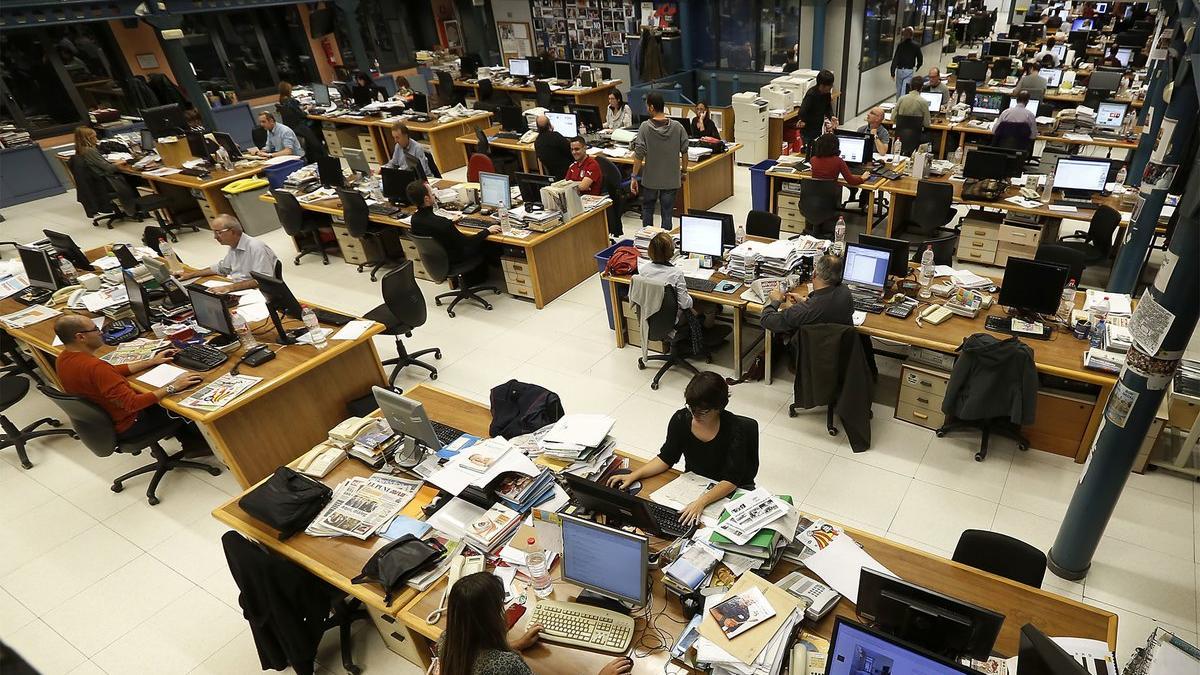 Redacción central de El Periódico de Catalunya en Barcelona