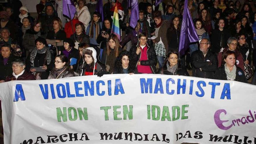 Concentración contra la violencia machista celebrada en Vigo a finales del año pasado. // R. Grobas