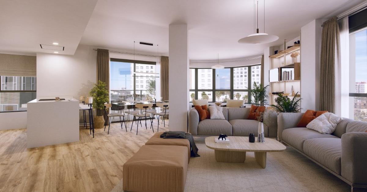 Zonas de estar de las viviendas de Lyra Residencial en València