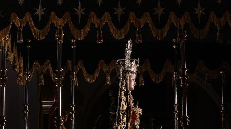 Carmen Doloroso ya aguarda bajo palio su salida desde el Corpus del próximo sábado