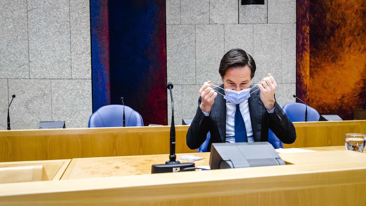 Mark Rutte en el Senado holandés, en La Haya