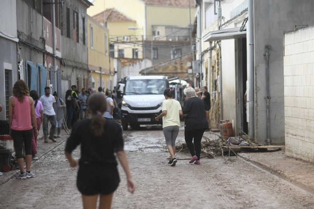 Estampa desoladora en la pedanía de Javalí Viejo tras el diluvio de madrugada