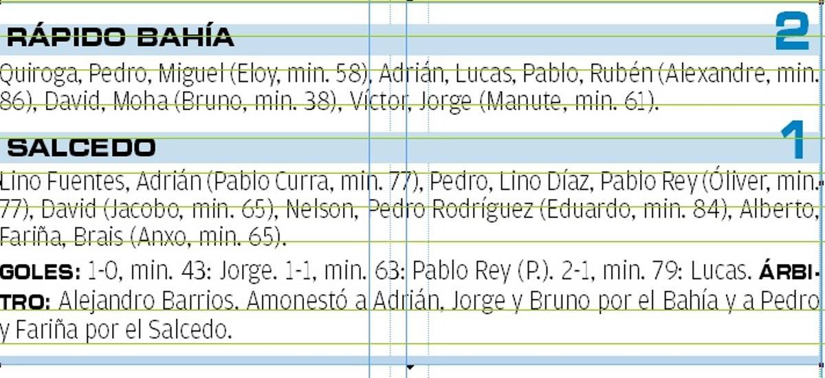 La ficha del partido.