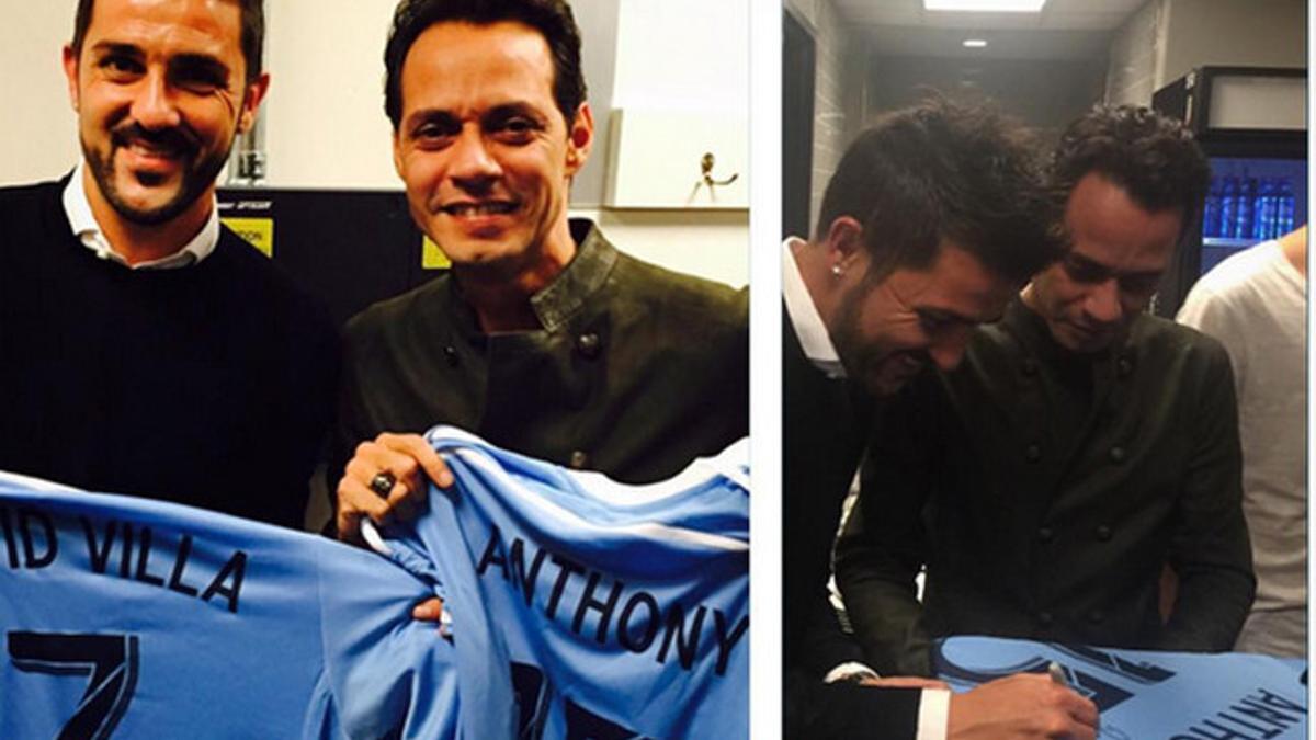 David Villa fue al concierto de Marc Anthony