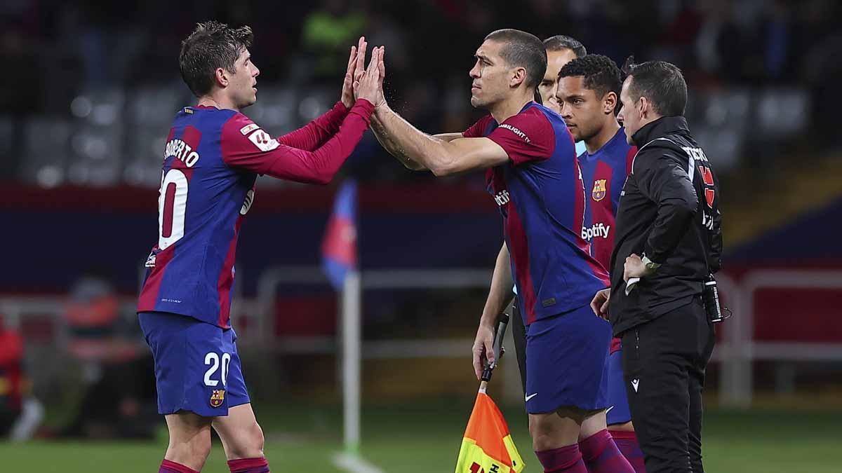 Sergi Roberto ha dejado su sitio a Oriol Romeu ante la UD Las Palmas