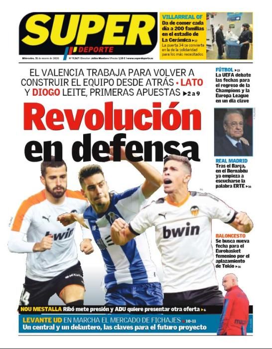 Portada SUPERDEPORTE miércoles 1 abril 2020