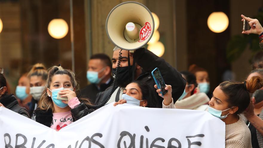 Imagen de una protesta en contra de los desahucios en Valencia.