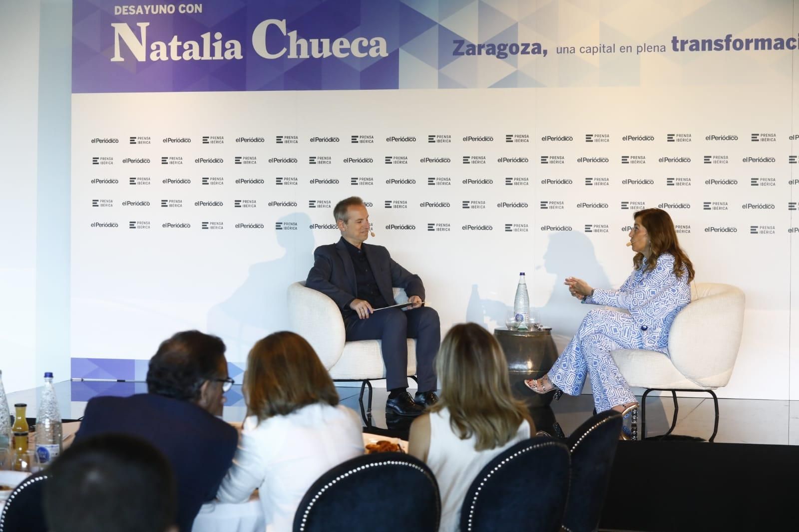 En imágenes | Natalia Chueca hace balance del ecuador del mandato en un desayuno con El Periódico de Aragón