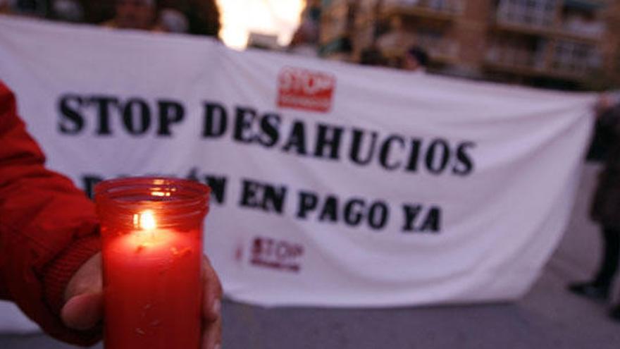 Una manifestación para reclamar el cese de los desahucios.