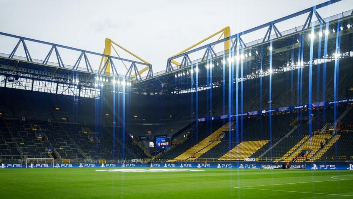 Una imagen del Westfalenstadion que acogerá el Dortmund-Barça en la vuelta de los cuartos de final de la Champions.