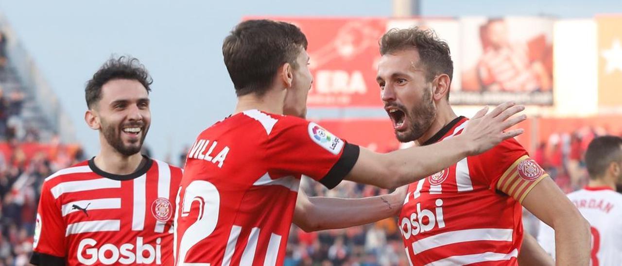 El gol de Cristhian Stuani contra el Sevilla, en la darrera remuntada de l’equip de Míchel Sánchez a Montilivi.