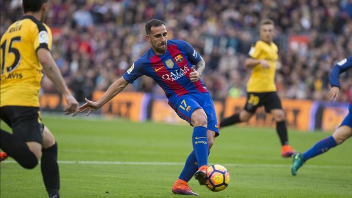 Paco Alcácer, en una de las pocas ocasiones que tuvo ante el Málaga