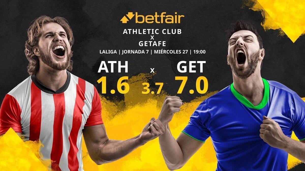 Athletic Club de Bilbao vs. Getafe CF: horario, TV, estadísticas, clasificación y pronósticos