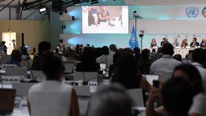 Una de las sesiones en la Conferencia de los Océanos de Naciones Unidas en Niza