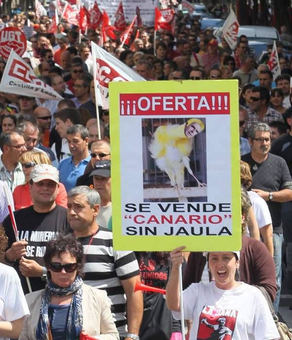 Multitudinaria manifestación minera en León