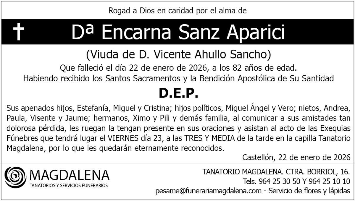 Dª Encarna Sanz Aparici
