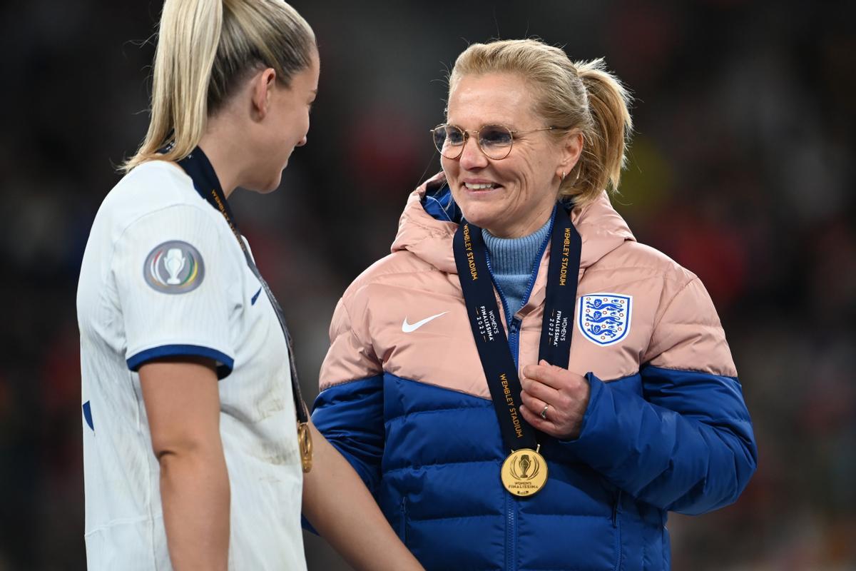 Sarina Wiegman después de ganar a Brasil en la primera edición de la Finalíssima