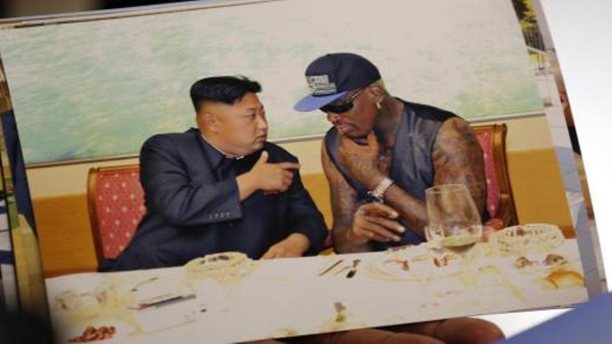 Una imagen de Rodman junto a Kim Jong Un.