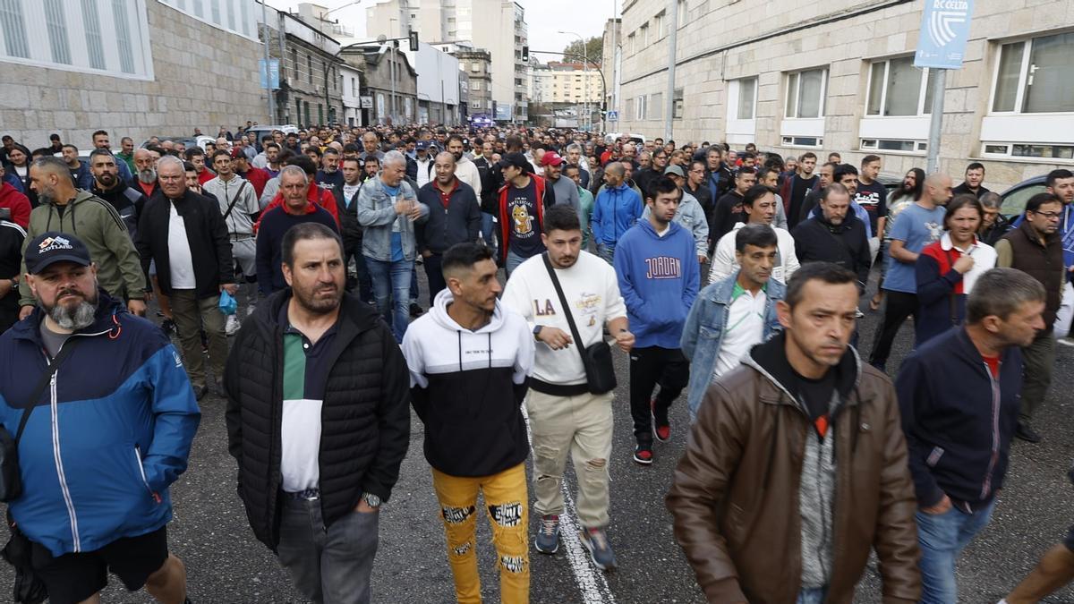 La manifestación de los trabajadores del naval por la muerte de un operario en Armón.