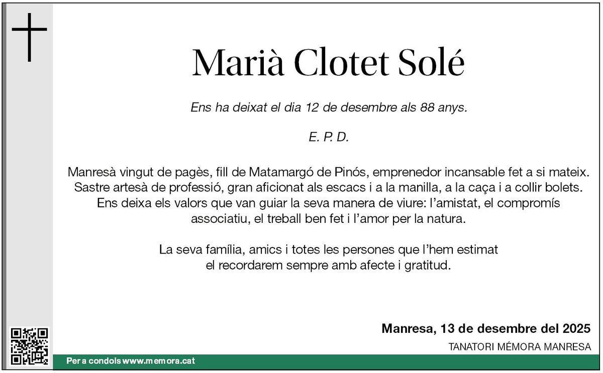 MARIÀ CLOTET I SOLÉ