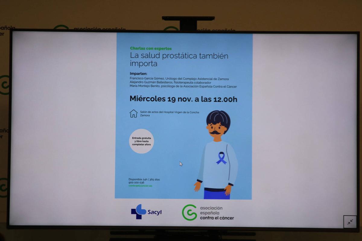 La Asociación Española Contra el Cáncer (AECC) de Zamora invita a los medios de comunicación a la rueda de prensa para la charla "La salud prostática también importa"