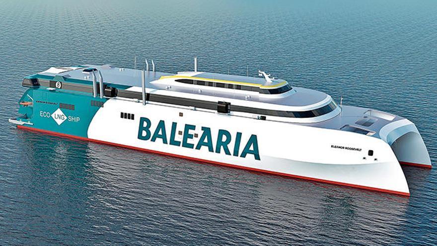 Soll in Kürze in See stechen: Der Kataman „Marie Curie&quot; wird das vierte GNL-Schiff der Reederei Baleària.