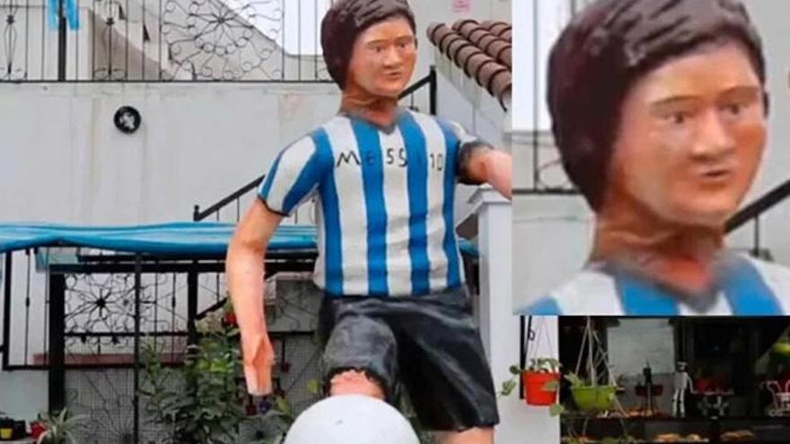 La escultura de Messi.