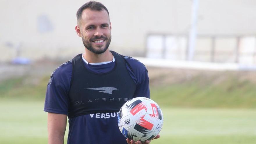 Santi Jara, en su primer entrenamiento con el UCAM