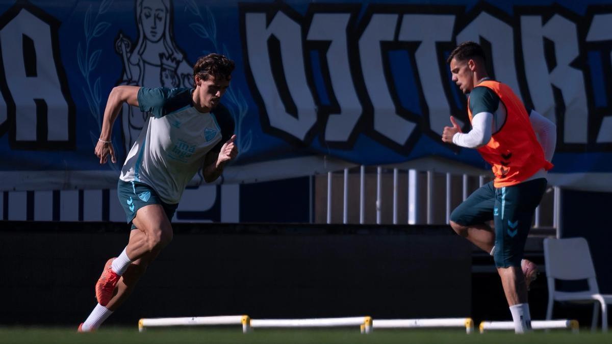 El Málaga CF en su entrenamiento previo a viajar a Andorra.