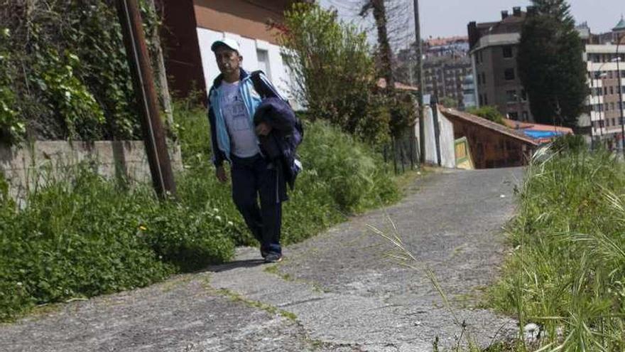 El camino de acceso al Pura Tomás, ayer, sin desbrozar.