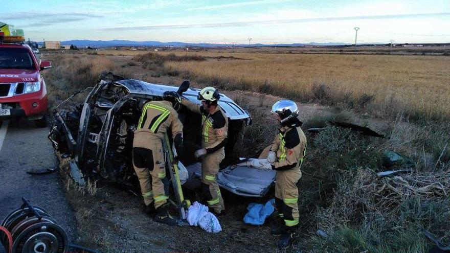 Un herido en un accidente de tráfico en la A-127, en Ejea de los Caballeros