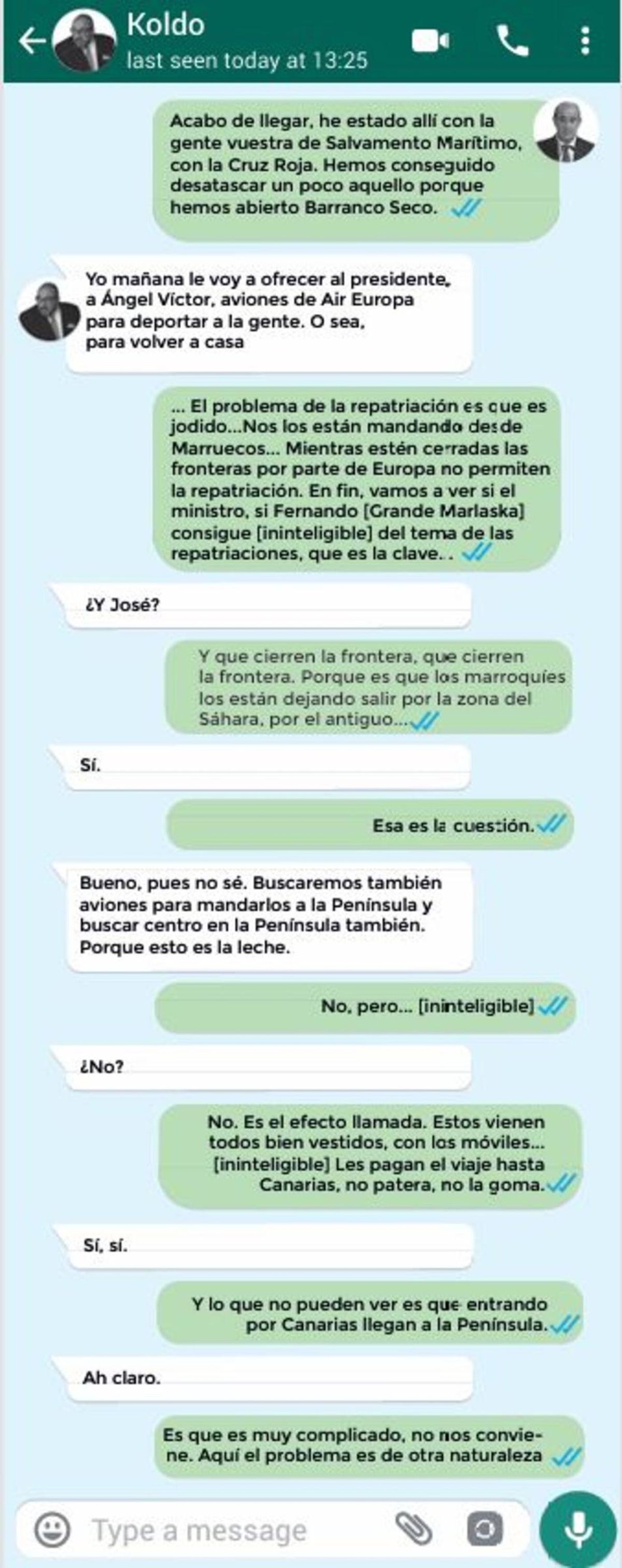 Las conversaciones del 'caso Koldo' sobre la crisis de los cayucos en el Muelle de Arguineguín en 2020