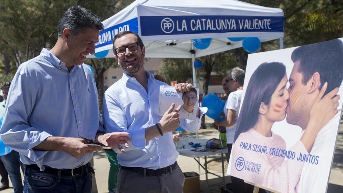 Javier Maroto y Xavier García Albiol, este domingo, en Badalona.