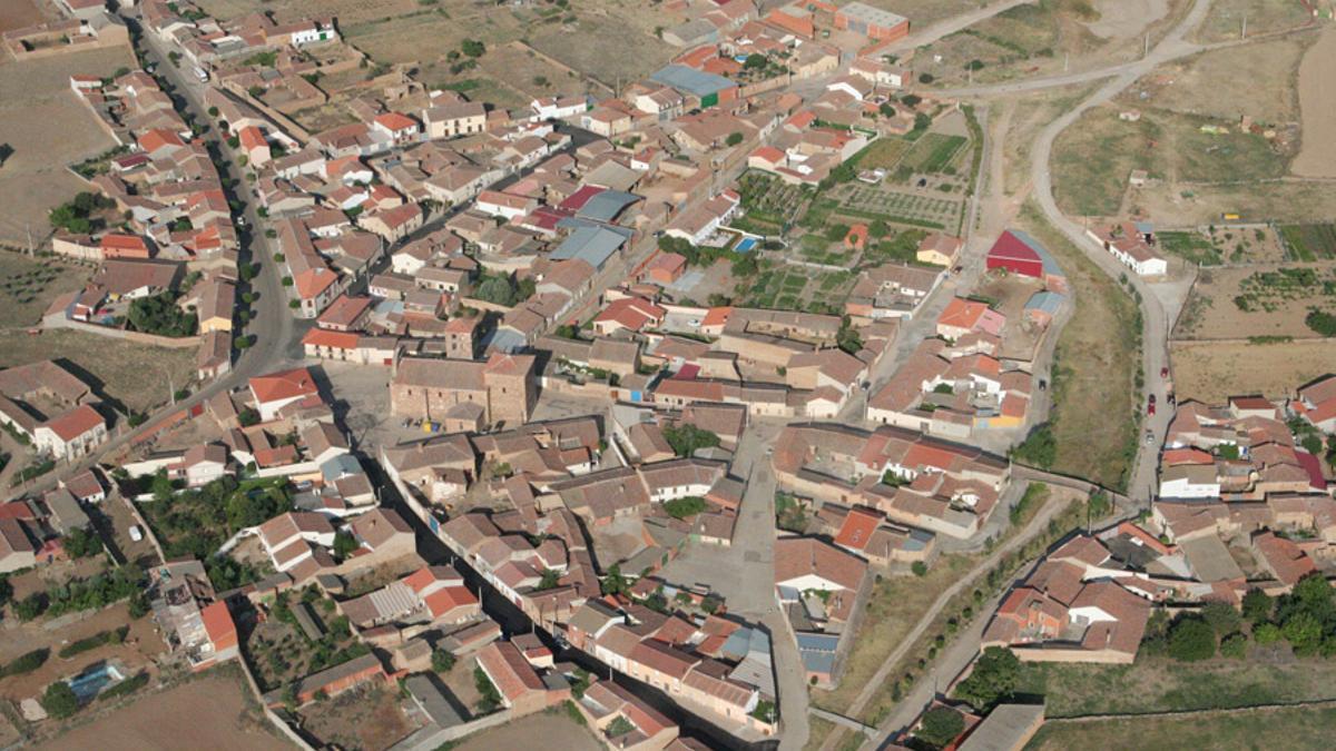 Vista aérea del municipio de San Cebrián de Castro.