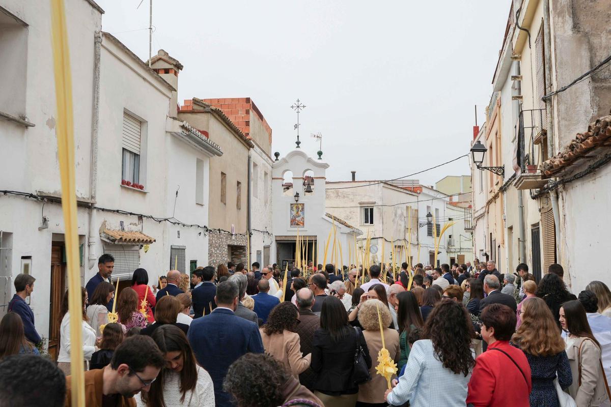 Bendición de las palmas en la ermita de la Virgen de Cullera en una imagen de archivo.