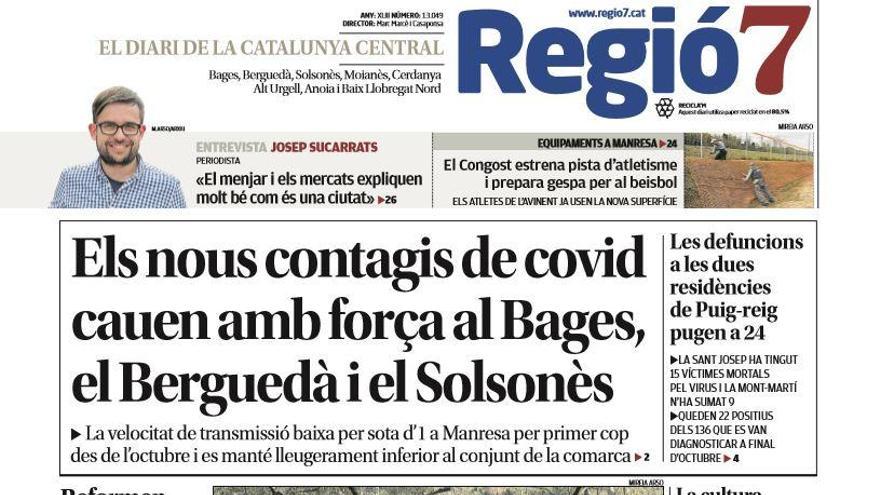 La portada de Regió7 d&#039;aquest dimecres, 18 de novembre