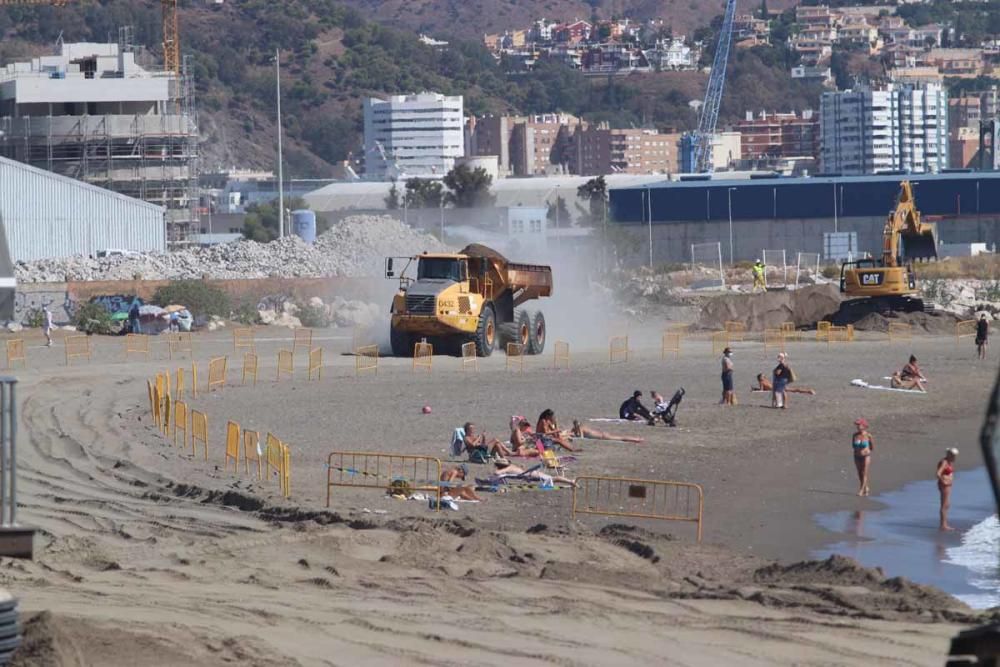 Aporte de arena en la playa de San Andrés