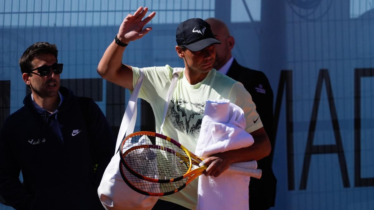 Carlos Alcaraz y Rafa Nadal ya entrenan en la Caja Mágica del Mutua Madrid Open