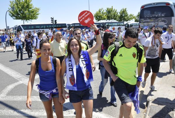 La afición zaragocista invade Valencia