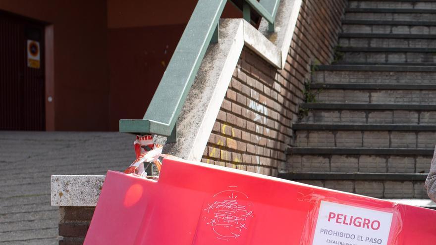 Las nuevas escaleras de La Vaguada al Ángel Nieto en Zamora, a punto