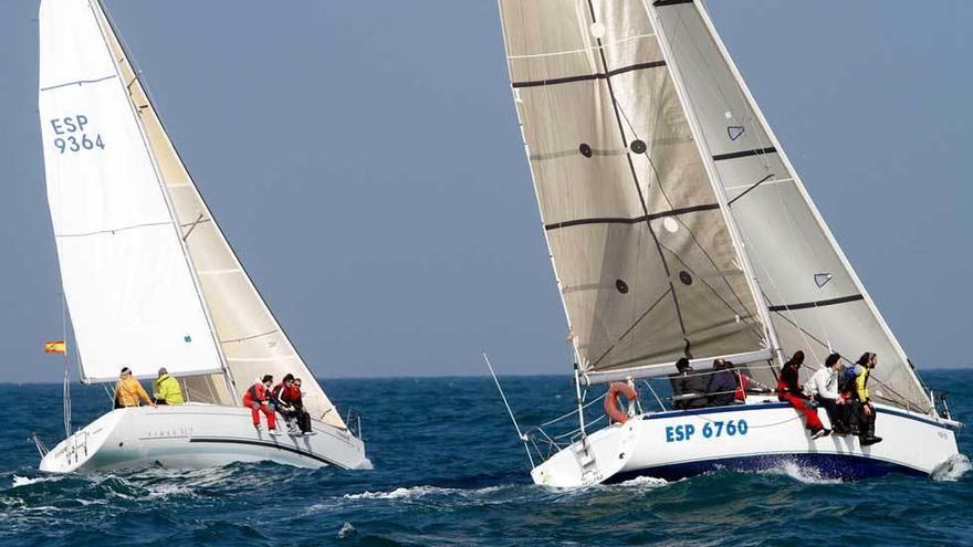 El &quot;Taxus Medioambiente&quot; y el &quot;Geiser&quot;, en plena regata.